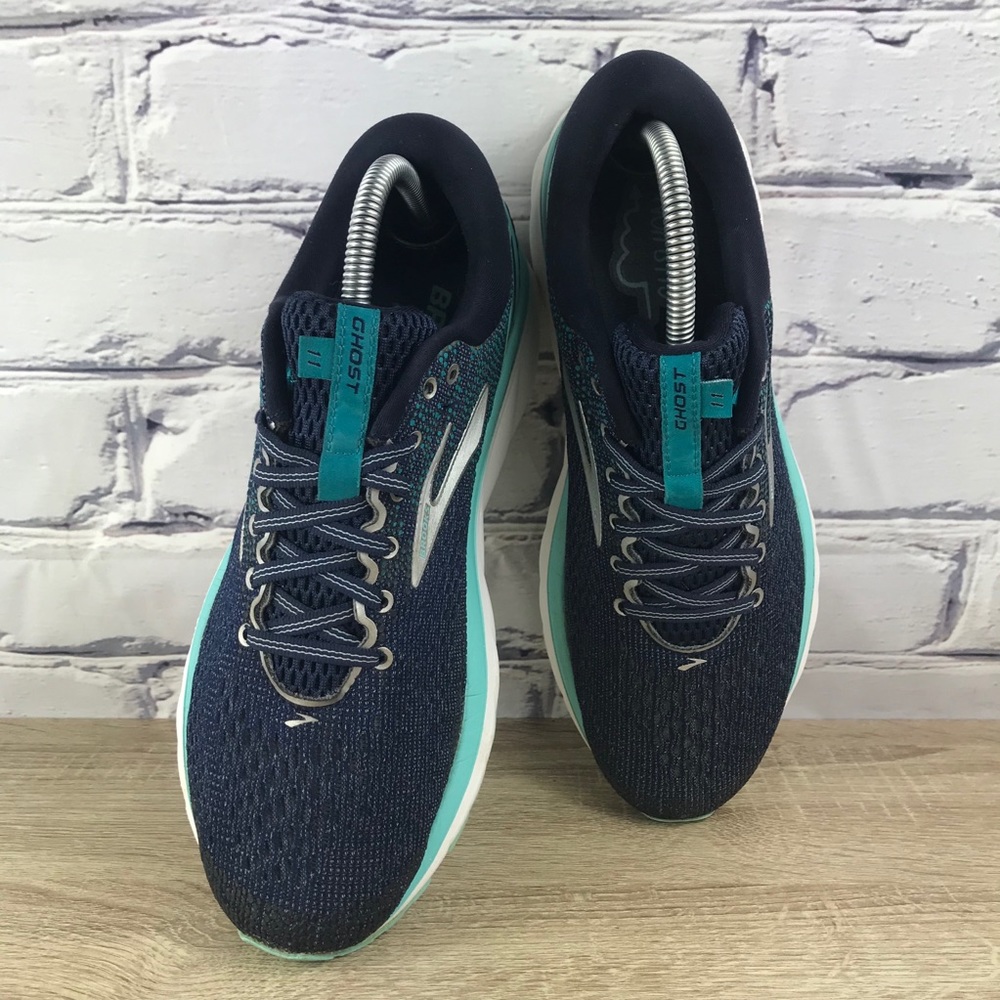 Brooks Ghost 11 Blue Running Shoes Wide Fit - Picture 6 of 10
